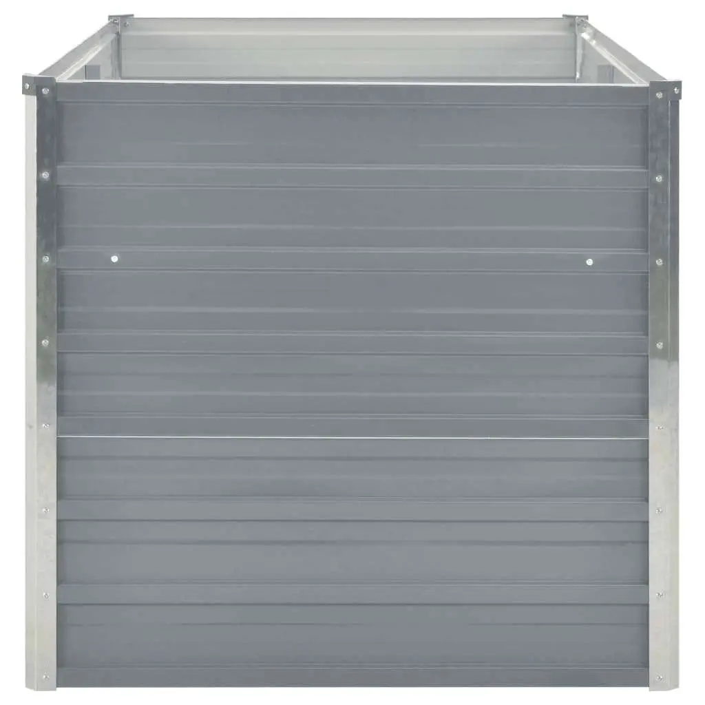 Raised Garden Bed 160x80x77 cm Galvanised Steel Planter Grey Patio Deck