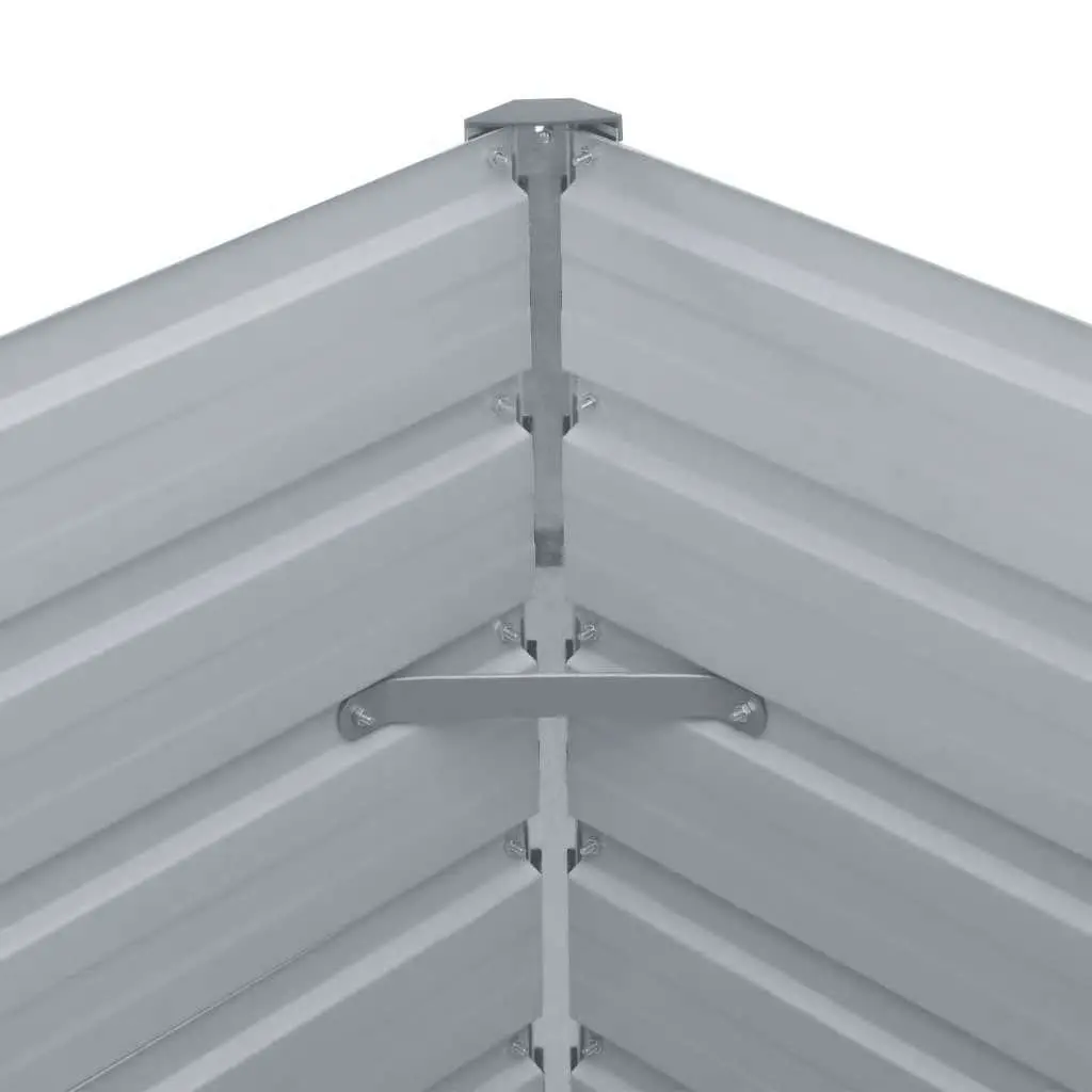 Raised Garden Bed 160x80x77 cm Galvanised Steel Planter Grey Patio Deck