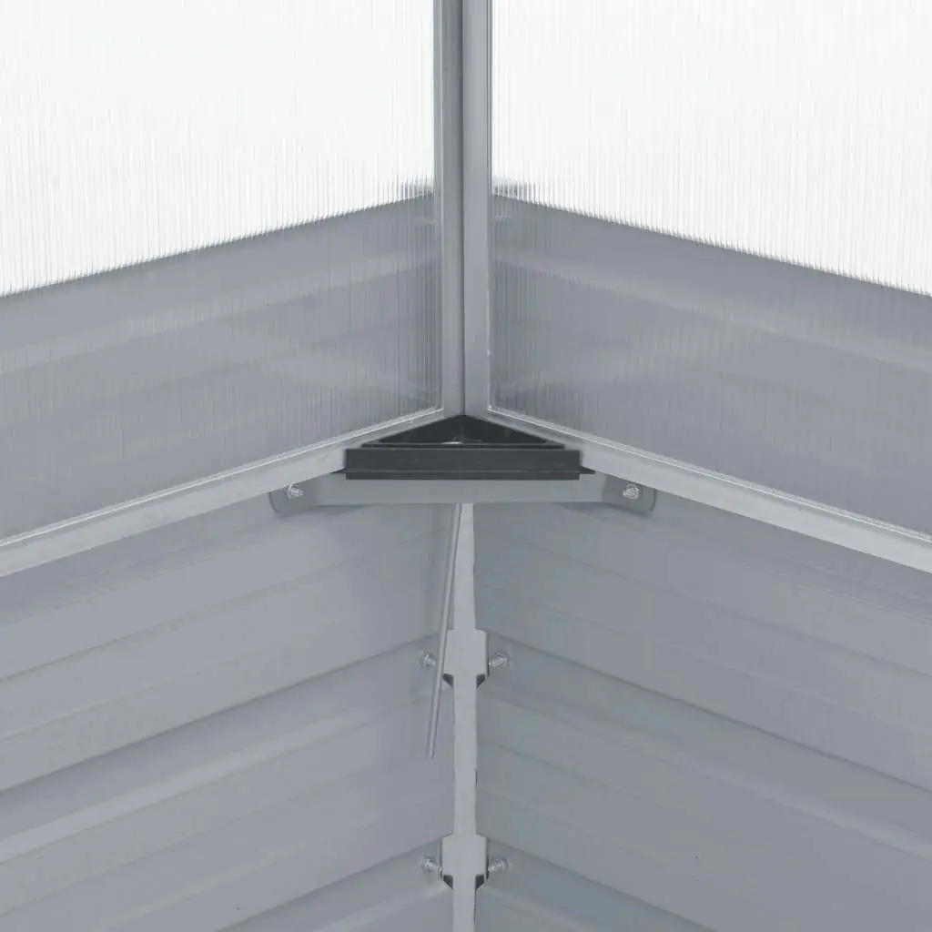 Greenhouse for Garden 100x100x85 cm Galvanised Steel PC Plant Shelter Grey