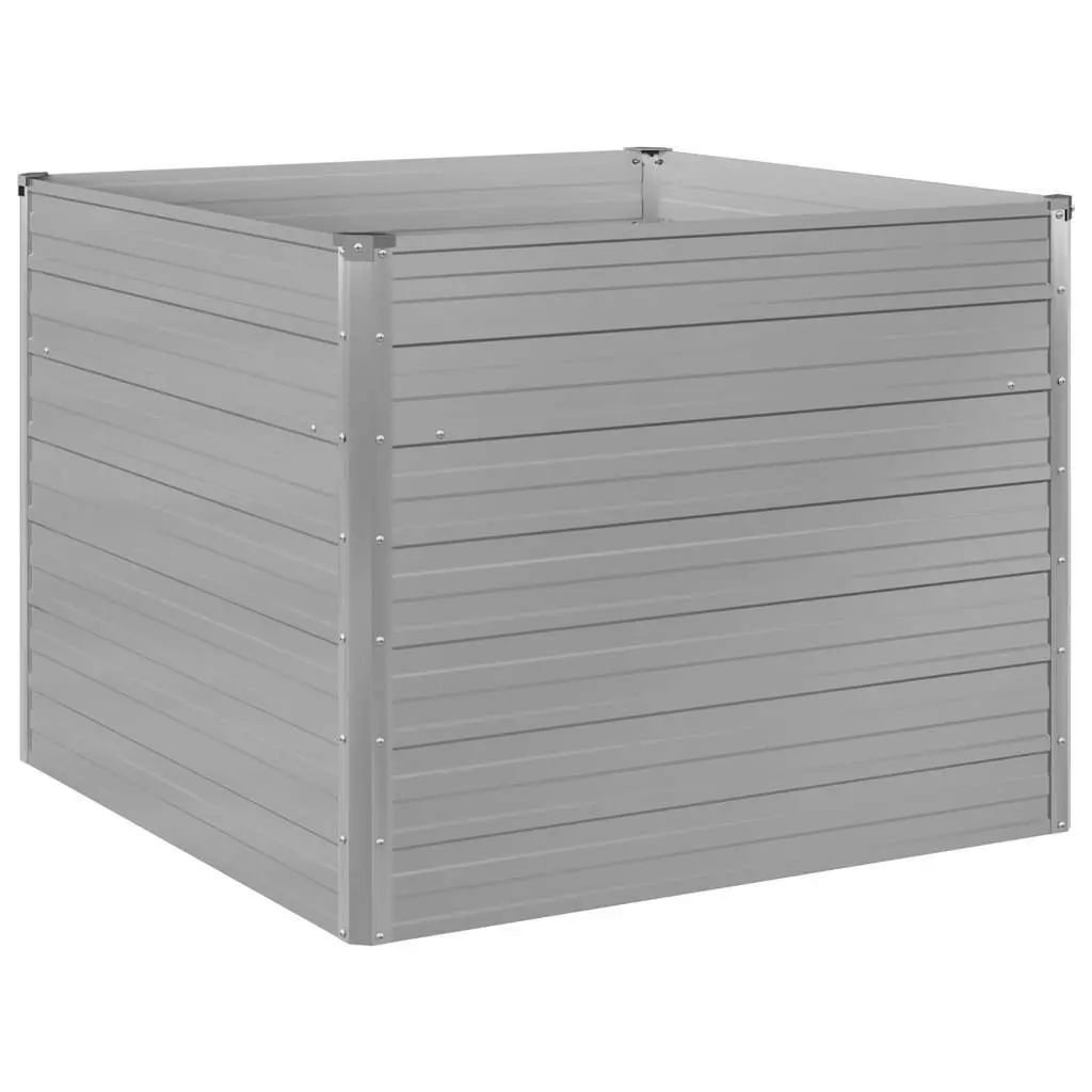 Raised Garden Bed for Vegetables Herbs 100x100x77 cm Galvanised Steel Planter