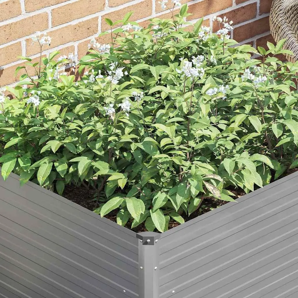 Raised Garden Bed for Vegetables Herbs 100x100x77 cm Galvanised Steel Planter