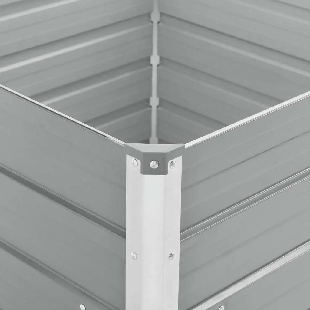 Raised Garden Bed for Vegetables Herbs 100x100x77 cm Galvanised Steel Planter