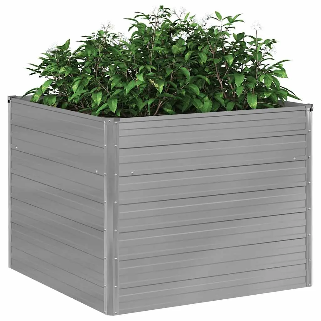 Raised Garden Bed for Vegetables Herbs 100x100x77 cm Galvanised Steel Planter