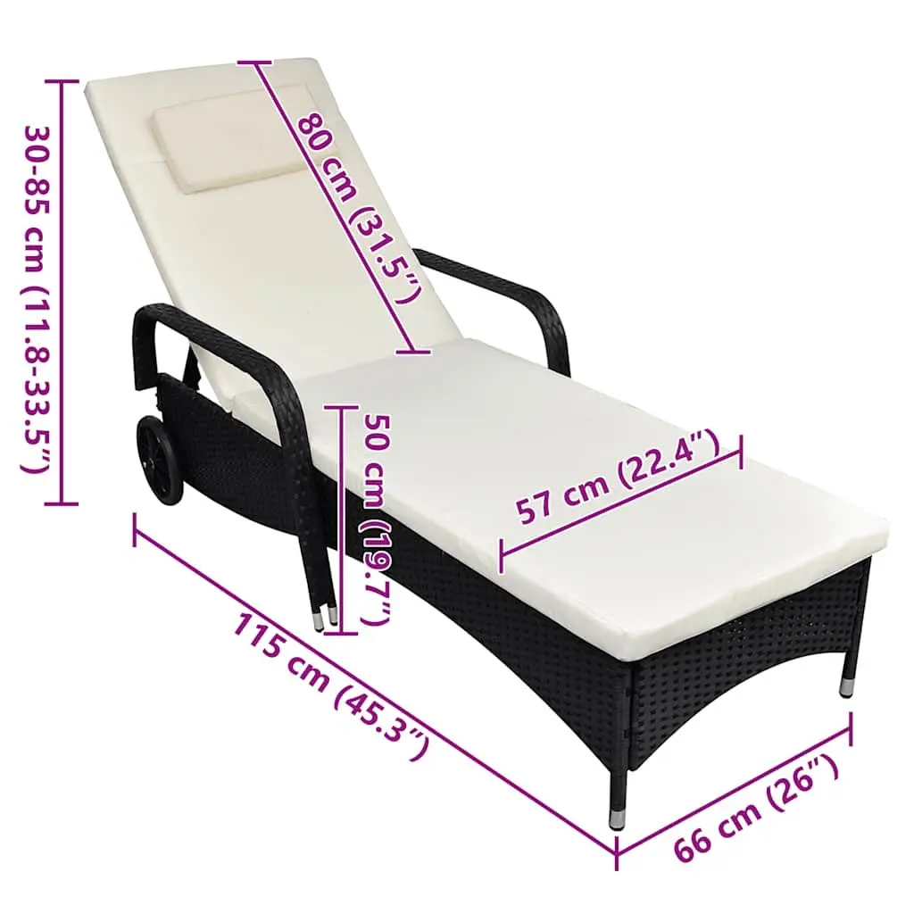 Adjustable Rattan Sun Lounger