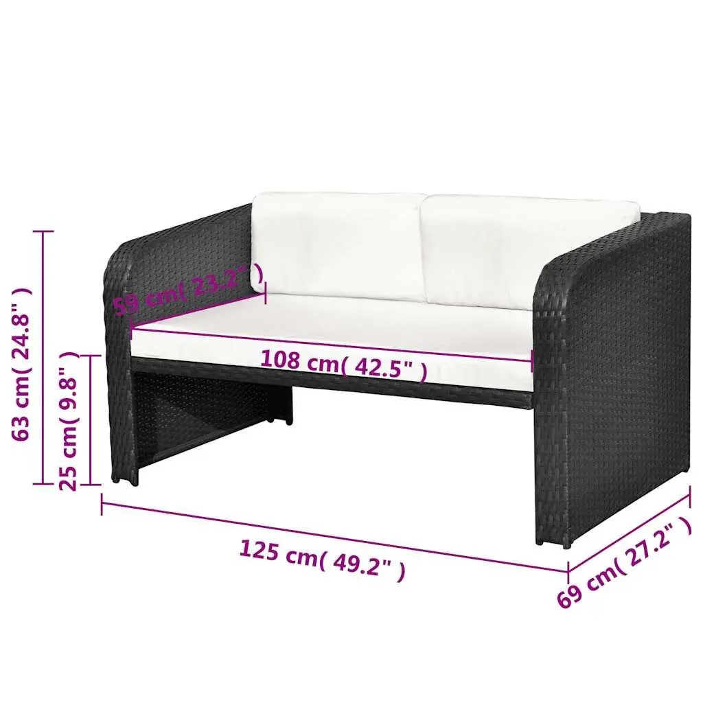 Garden Lounge Set Outdoor Furniture 4 Piece Sofa Coffee Table Stools