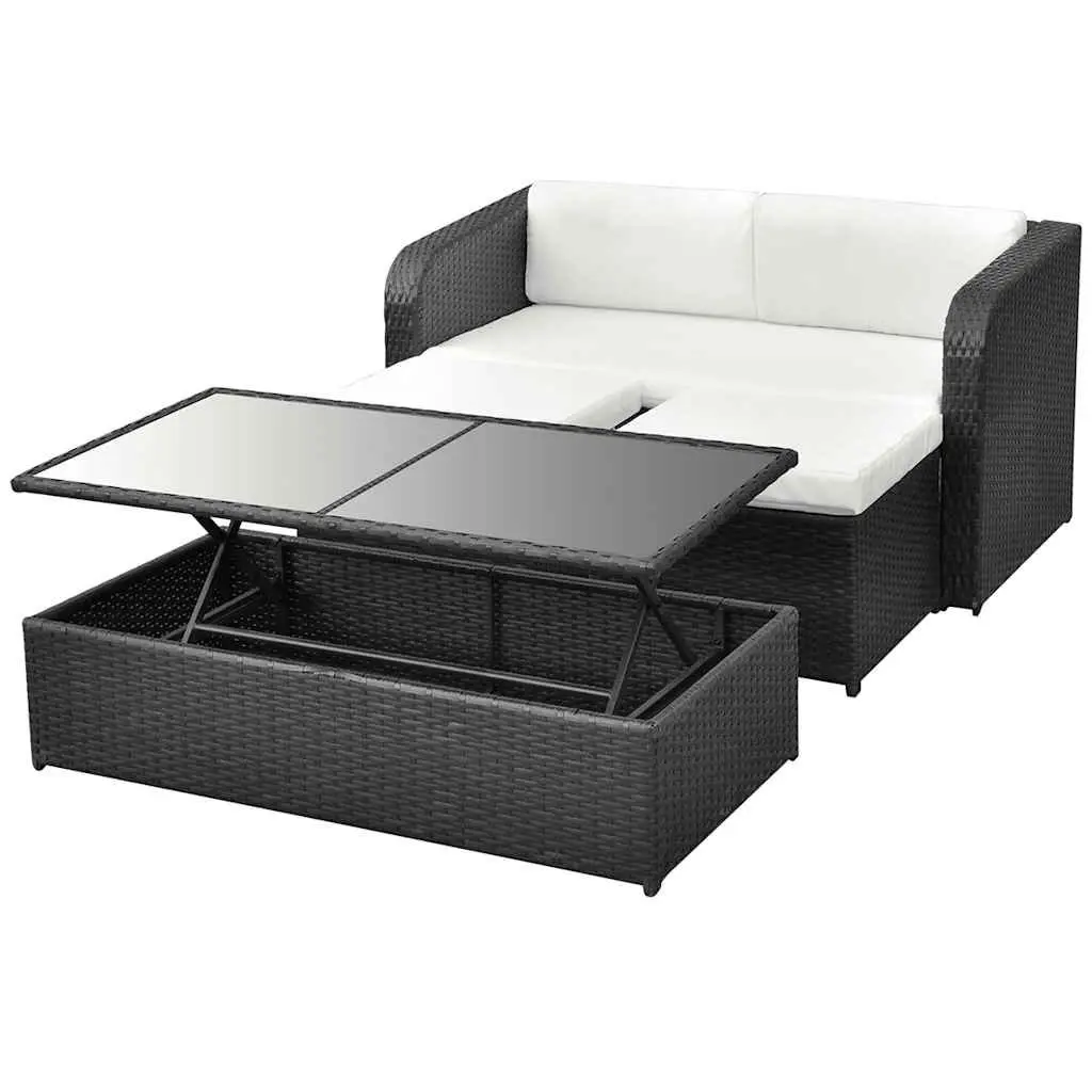 Garden Lounge Set Outdoor Furniture 4 Piece Sofa Coffee Table Stools
