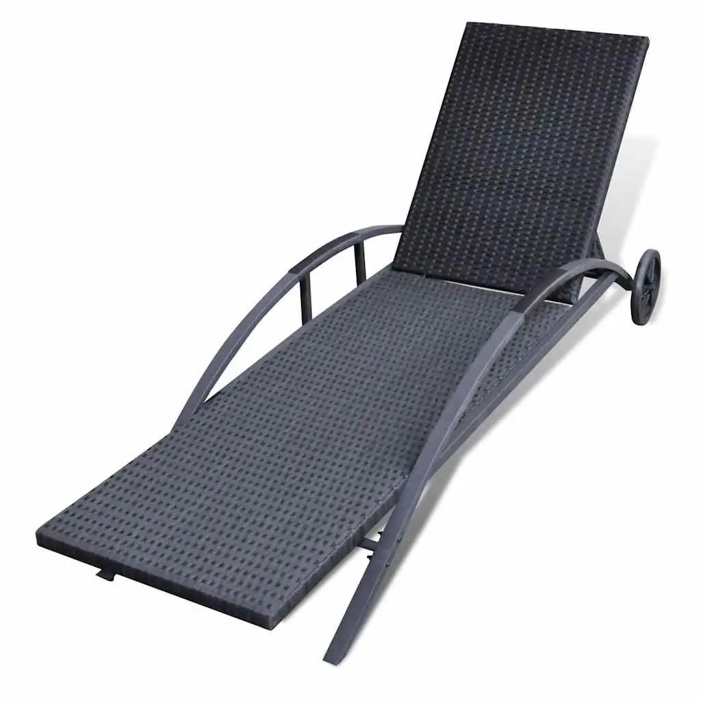 Sun Lounger with Adjustable Backrest and Removable Cushion