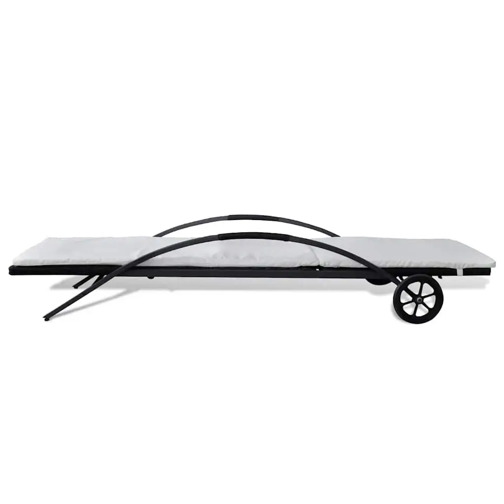 Sun Lounger with Adjustable Backrest and Removable Cushion