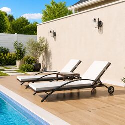 Specifications of Brown Sun Loungers with Table Set