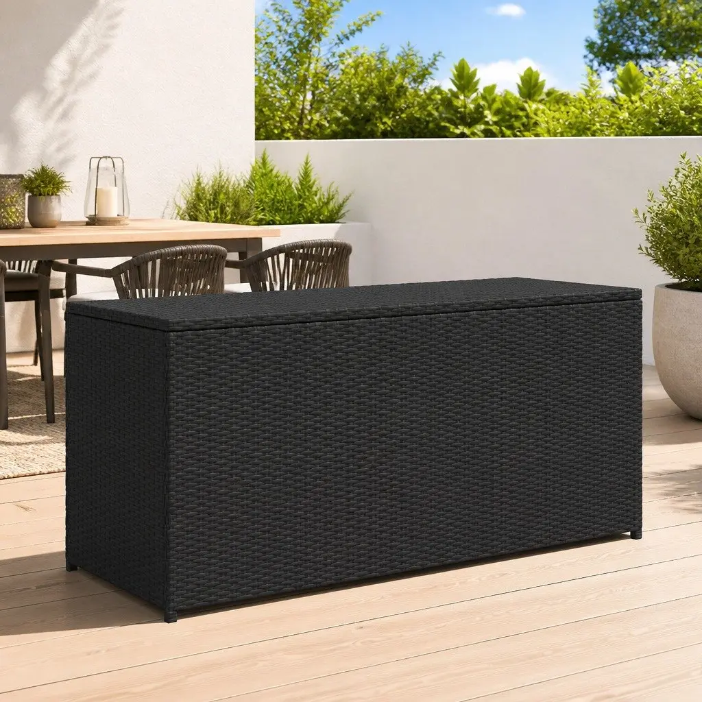 Garden Storage Box Outdoor Patio Black 120 x 50 x 60 cm
