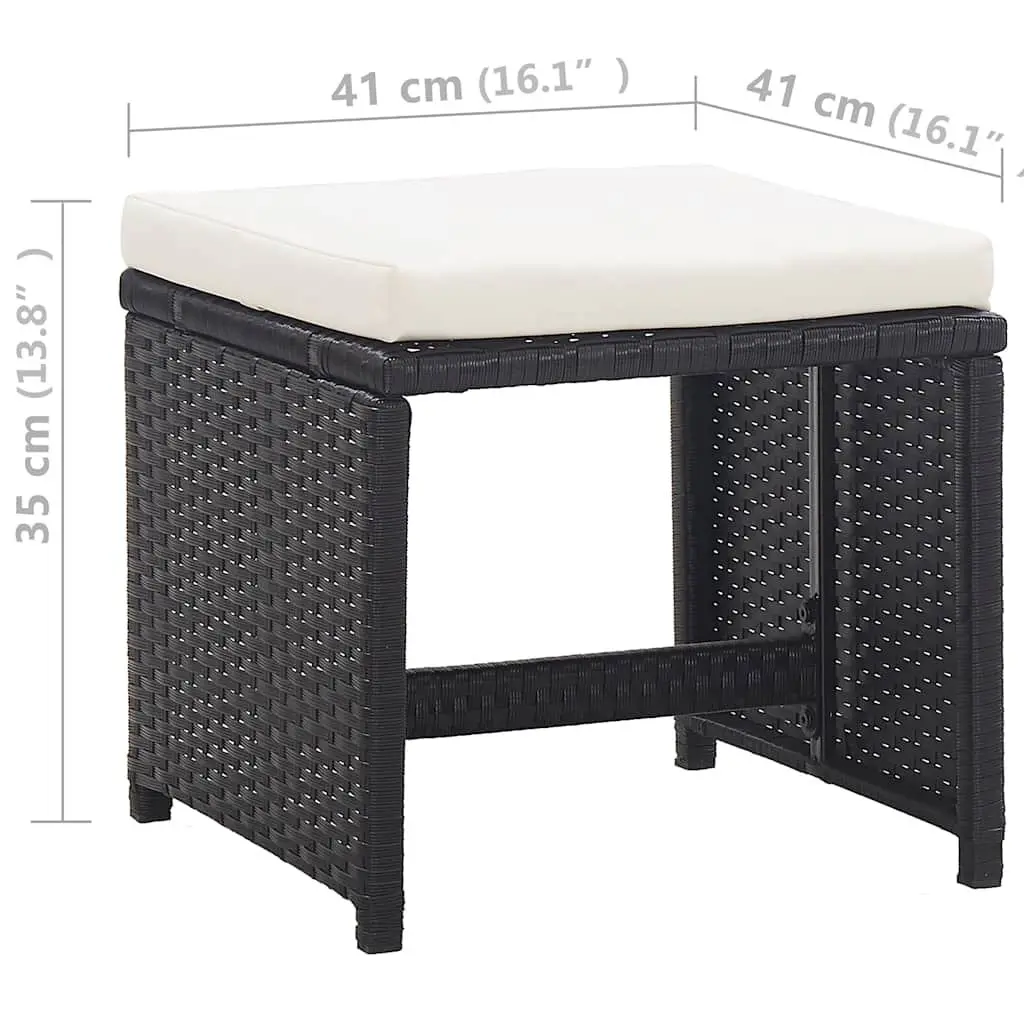 Outdoor Dining Set 5 Piece Poly Rattan Garden Furniture Patio Table Chairs