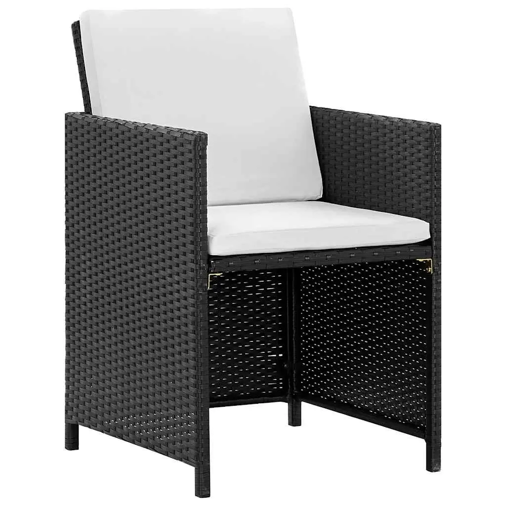 Outdoor Dining Set 11 Piece Patio Garden Furniture with Cushions Black