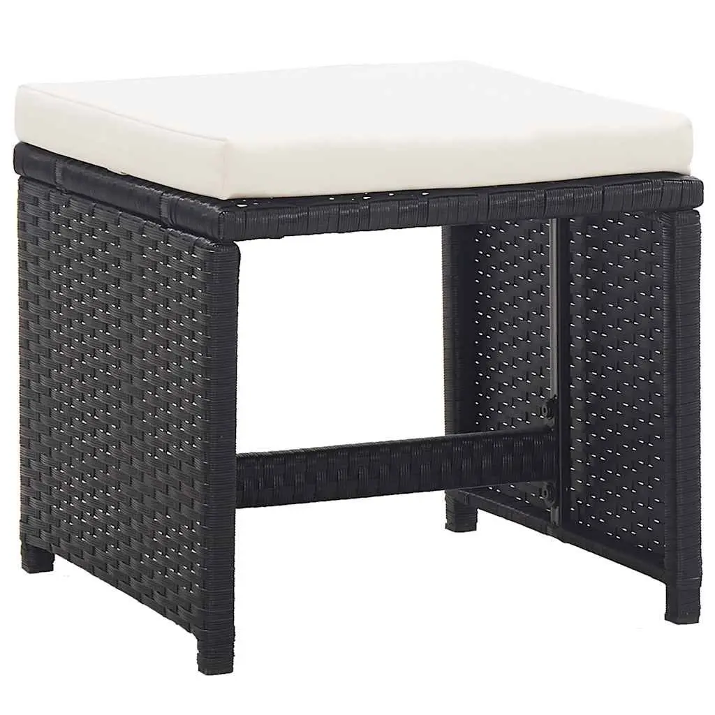 Outdoor Dining Set 11 Piece Patio Garden Furniture with Cushions Black