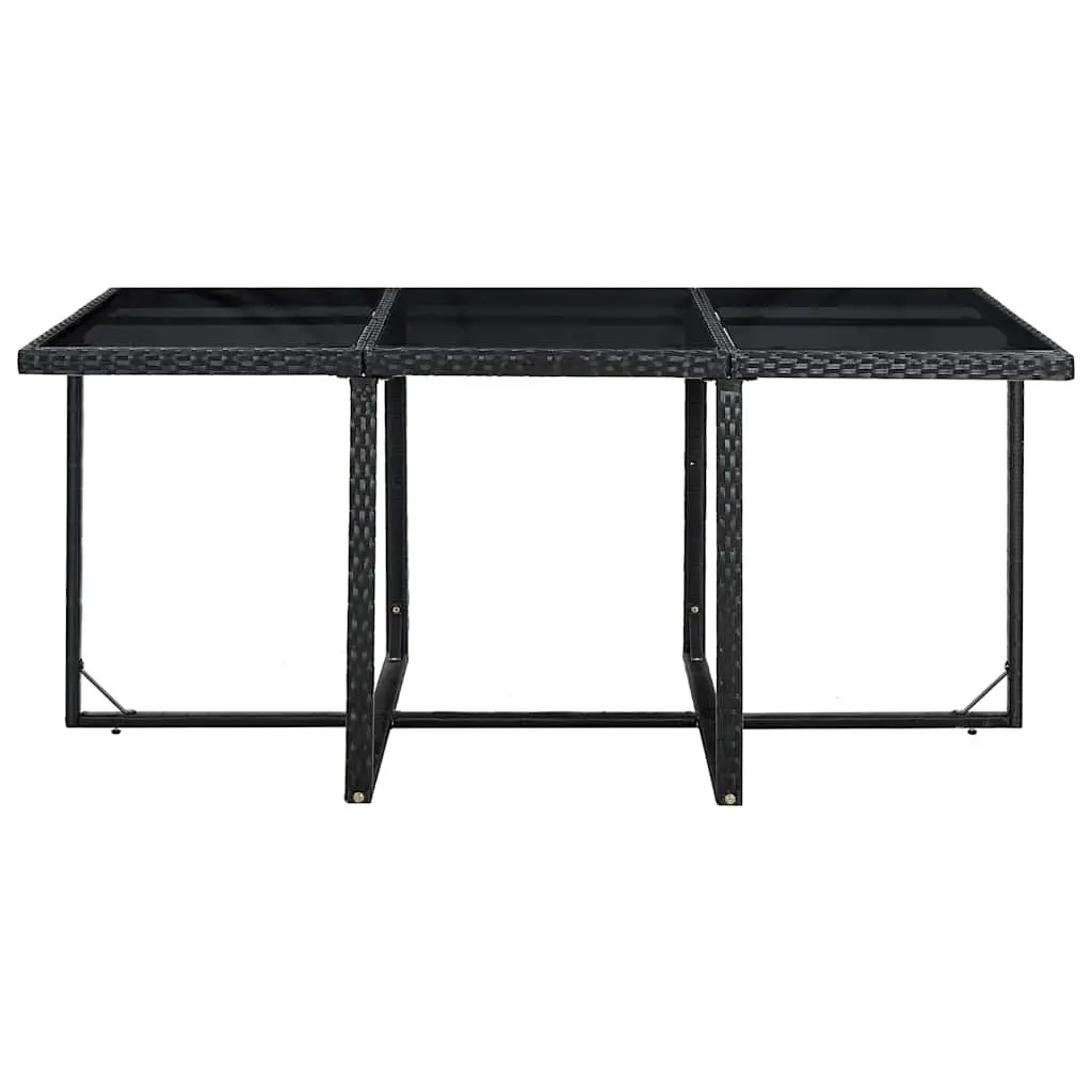 Outdoor Dining Set 11 Piece Patio Garden Furniture with Cushions Black
