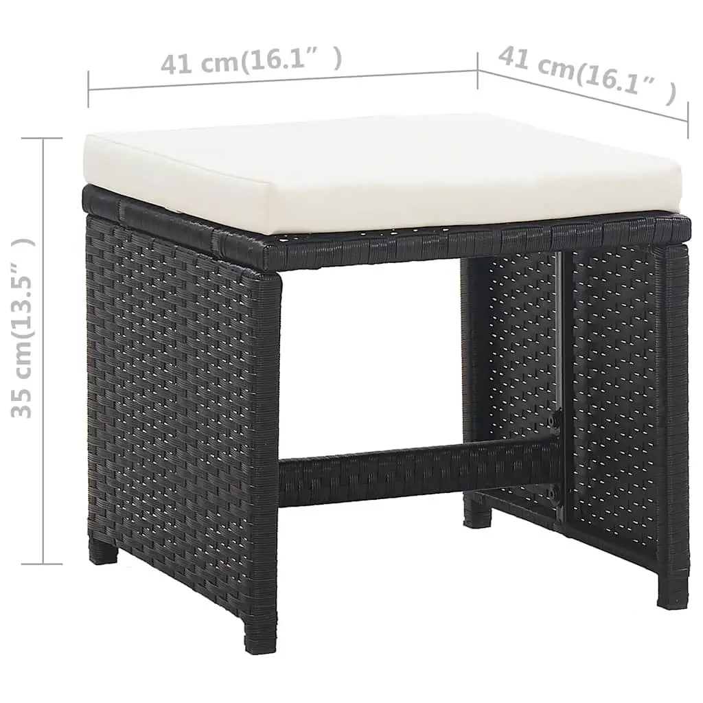Outdoor Dining Set 11 Piece Patio Garden Furniture with Cushions Black