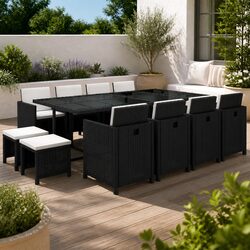 Specifications of 13-Piece Poly Rattan Garden Set