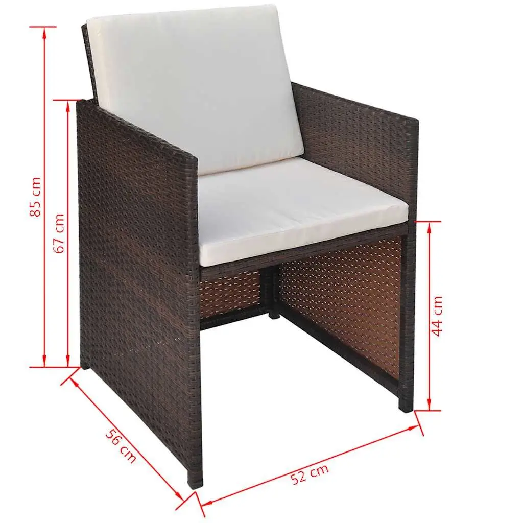 Outdoor Dining Chairs Set of 2 in Brown with Cushions Included