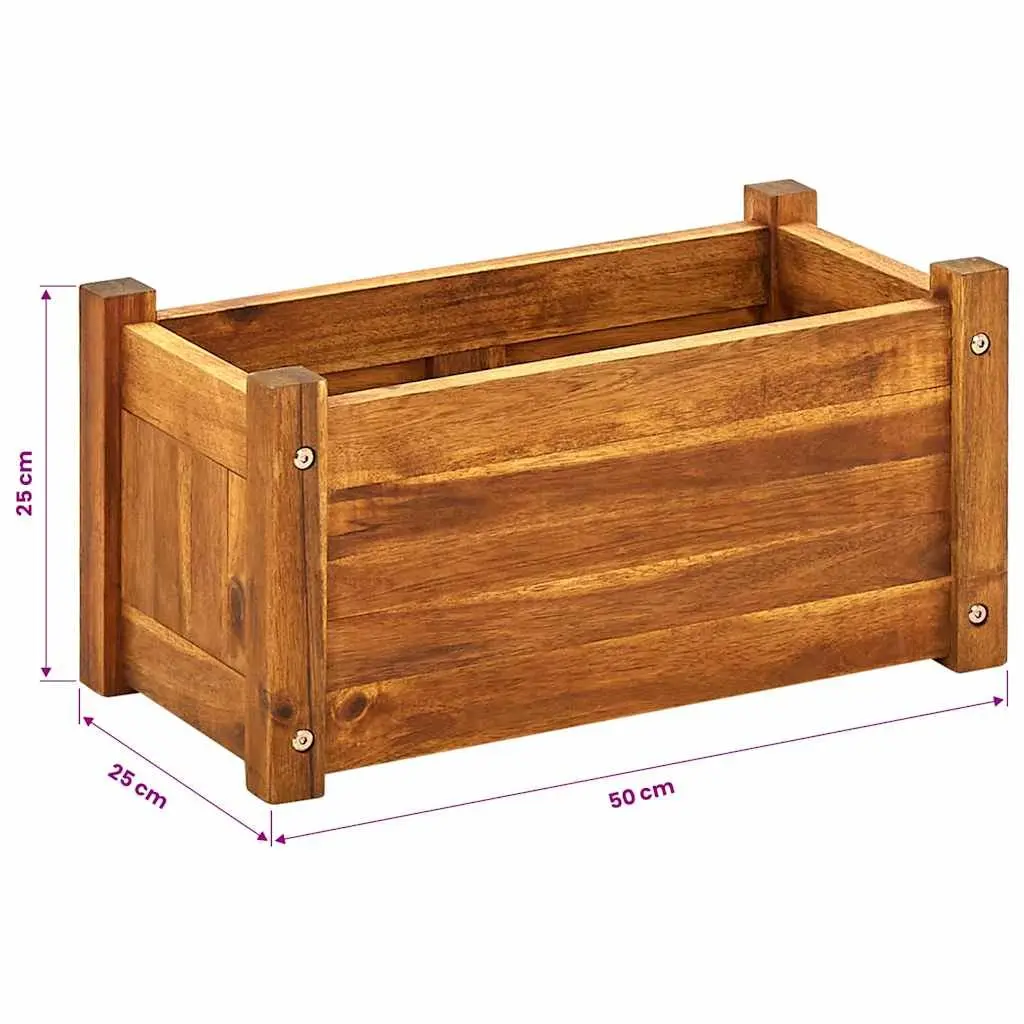 Wooden Raised Bed Planter Box Outdoor Garden 50 x 25 x 25 cm