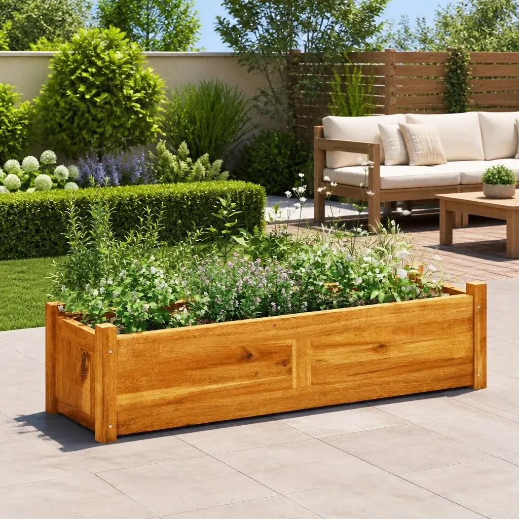 Garden Raised Bed Planter Box Outdoor 100x30x25cm