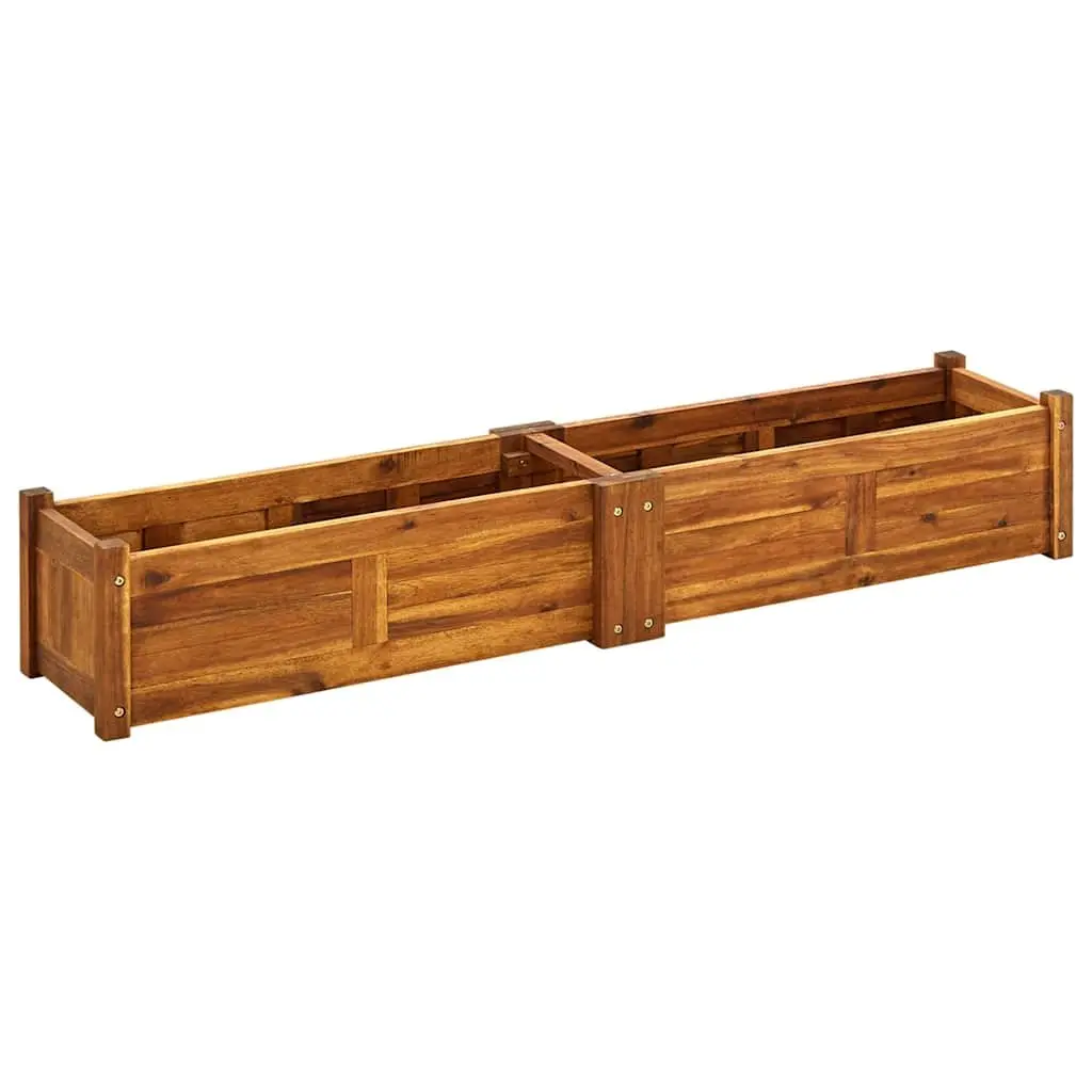 Wooden Raised Bed Planter Box Outdoor Garden Size 150x30x25cm