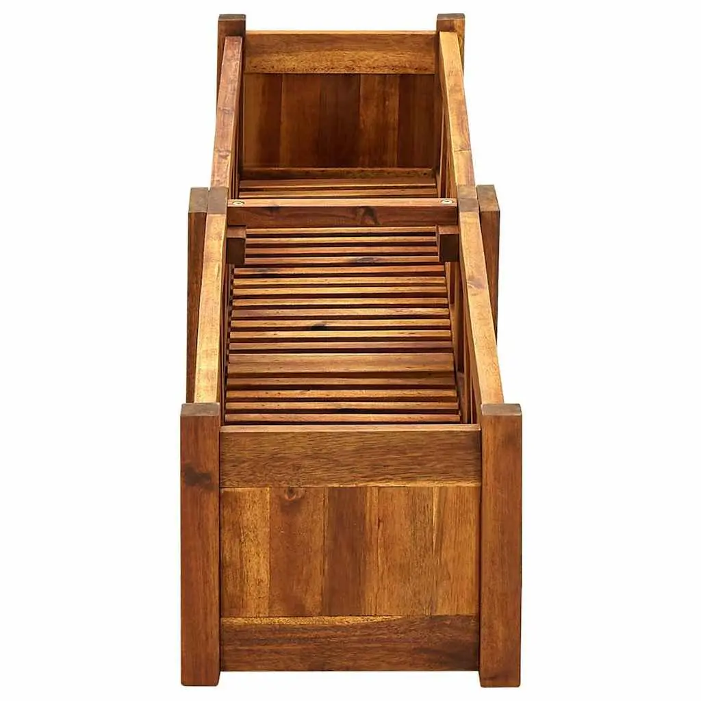Wooden Raised Bed Planter Box Outdoor Garden Size 150x30x25cm