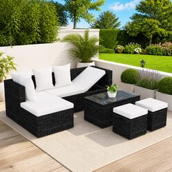 Specifications of Black Garden Lounge Set with Cushions