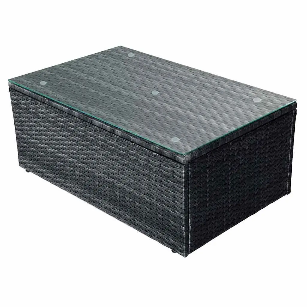 Garden Lounge Set Outdoor Furniture 4 Piece Corner Sofa with Cushions Black