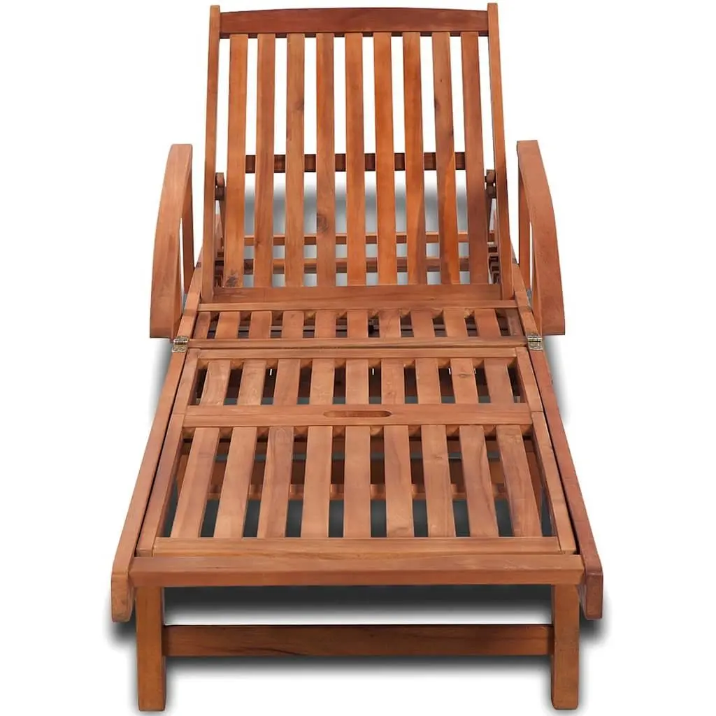 Sun Lounger Outdoor Garden Chaise Lounge Chair with Wheels Adjustable Backrest