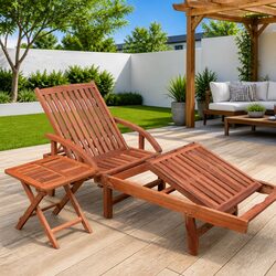 Specifications of Acacia Wood Sun Lounger and Side Table Set