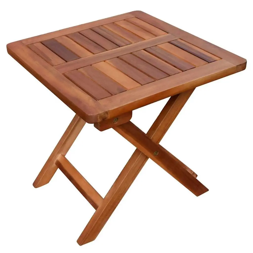 Sun Lounger Set for Outdoor Relaxation with Folding Table Solid Acacia Wood Garden Patio