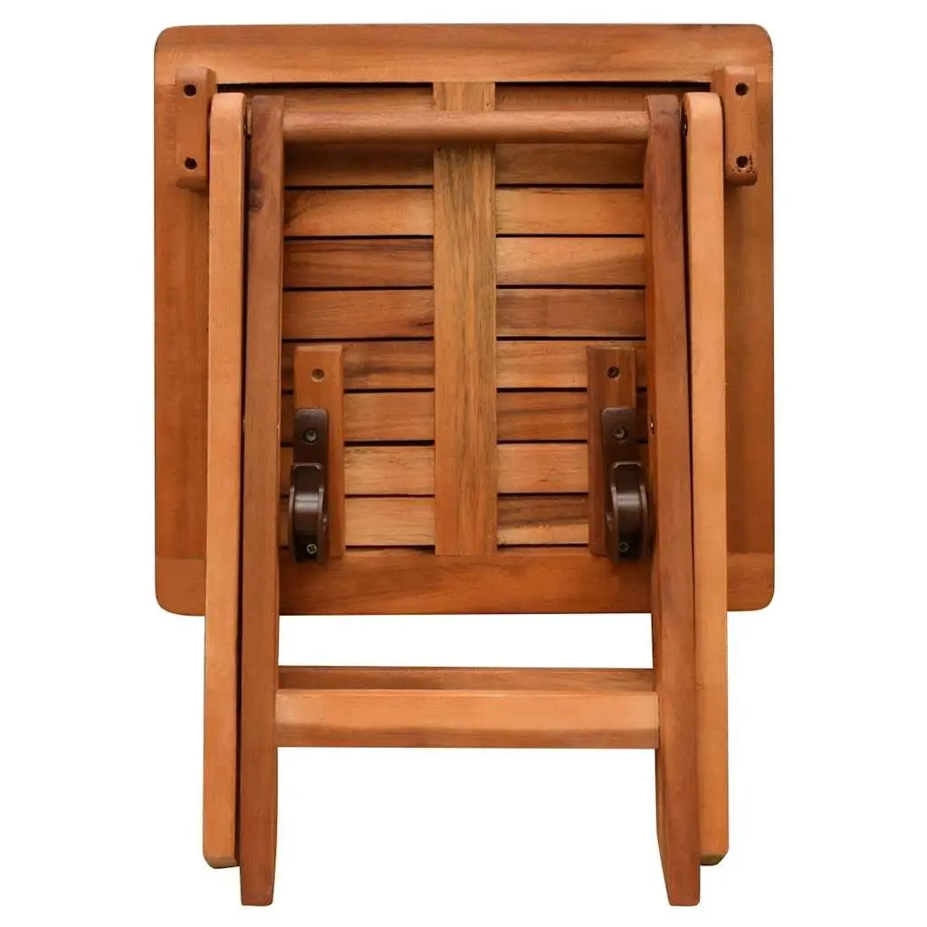 Sun Lounger Set for Outdoor Relaxation with Folding Table Solid Acacia Wood Garden Patio