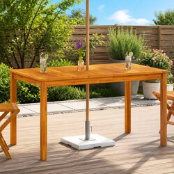 140x80x74cm Garden Dining Table in Solid Acacia Wood