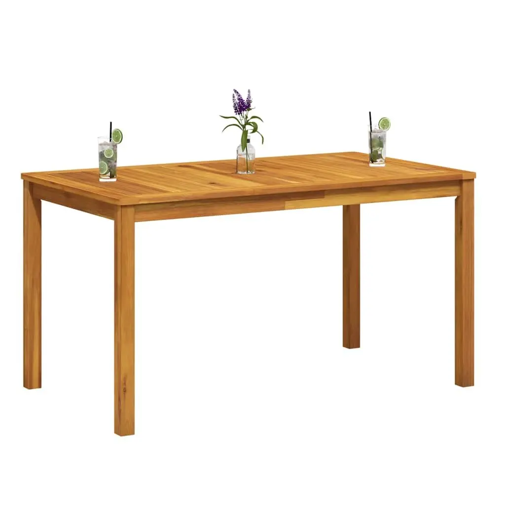 Outdoor Garden Dining Table 140x80x74cm Solid Acacia Wood Brown