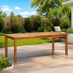 Solid Acacia Wood Garden Table - 200x90x74 cm