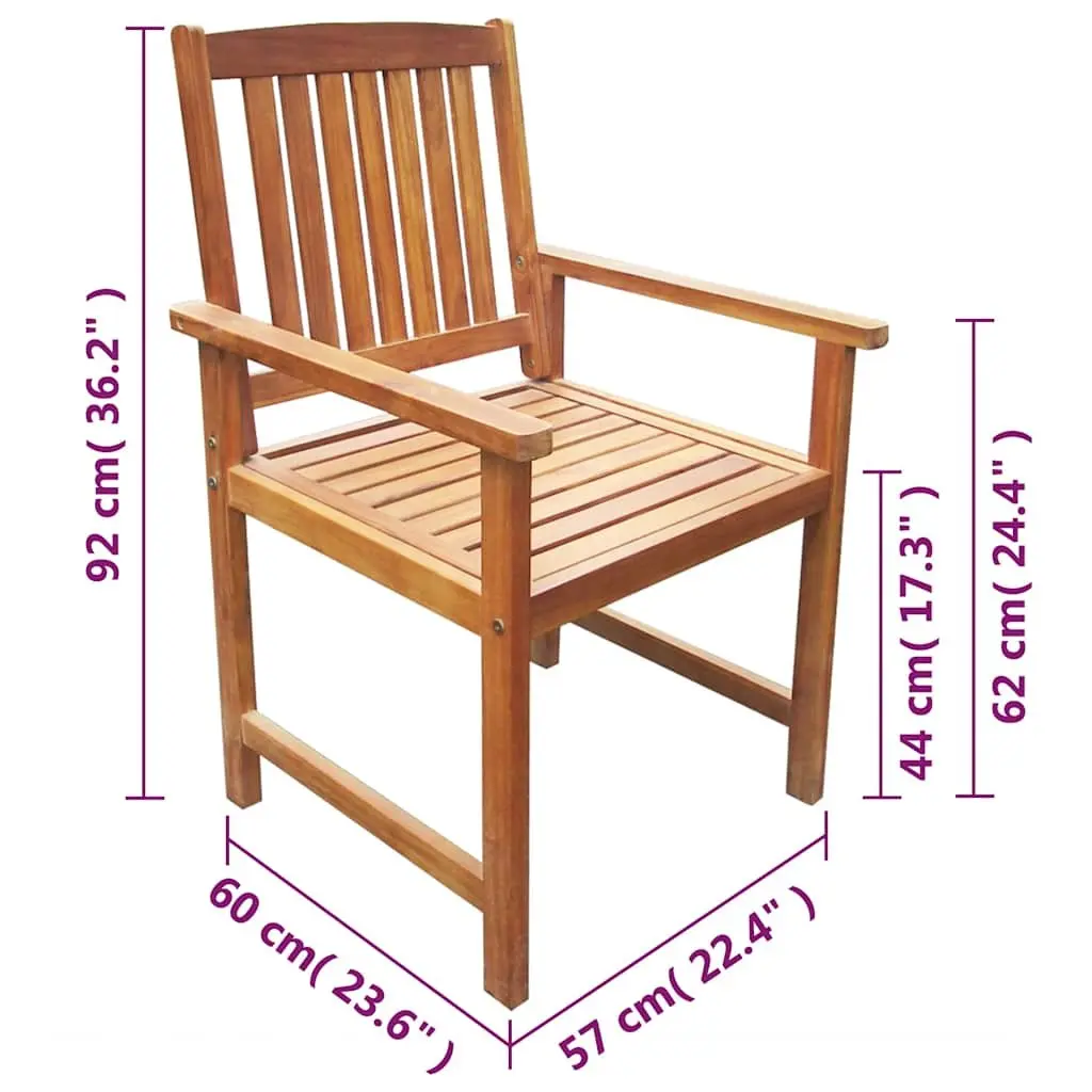 2 Outdoor Acacia Wood Chairs