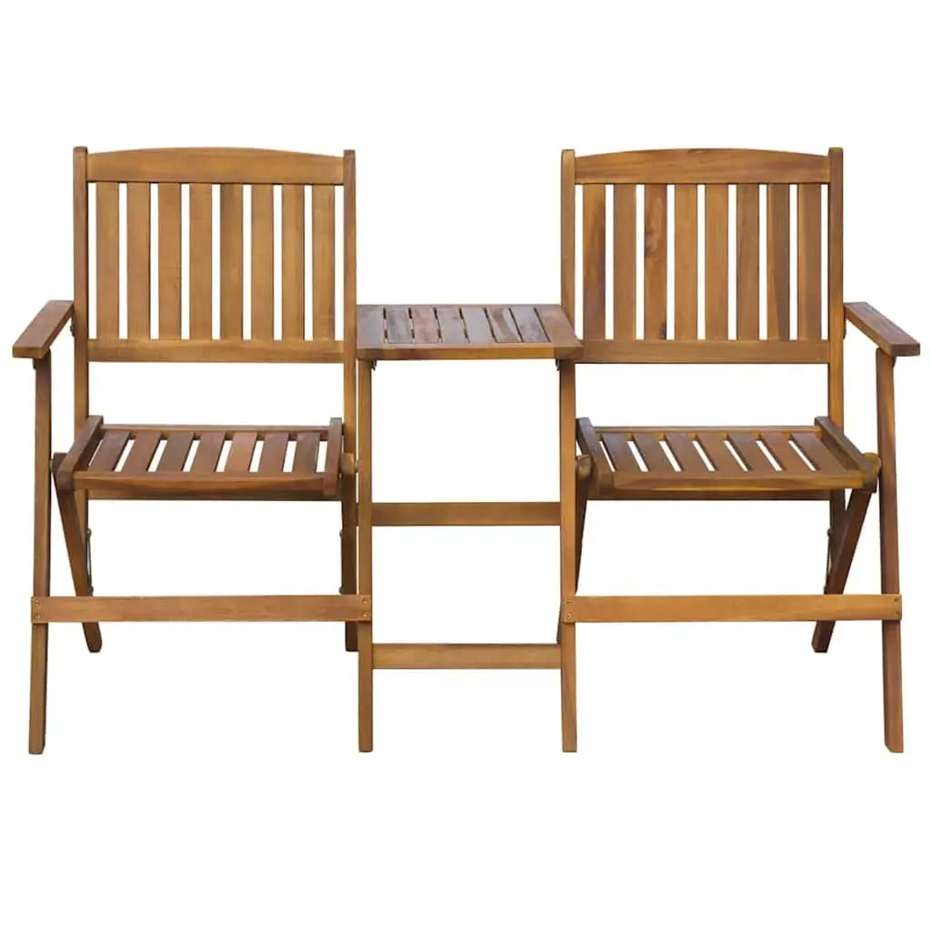 Folding Garden Bench with Tea Table for Outdoor Use 140cm