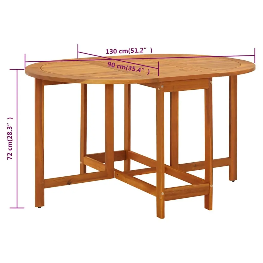 Outdoor Dining Table Drop Leaf Garden Patio Furniture Brown Wood Folding Design