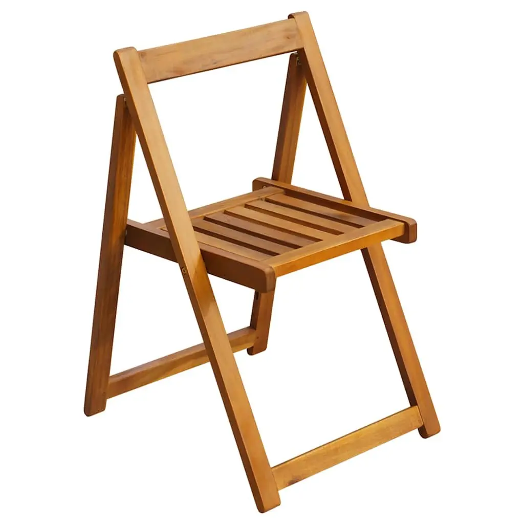 Outdoor Folding Chairs 2 pcs Garden Seating Acacia Wood Brown Patio Furniture