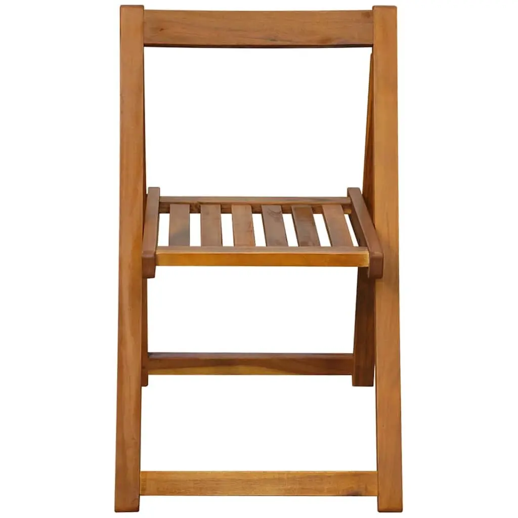 Outdoor Folding Chairs 2 pcs Garden Seating Acacia Wood Brown Patio Furniture