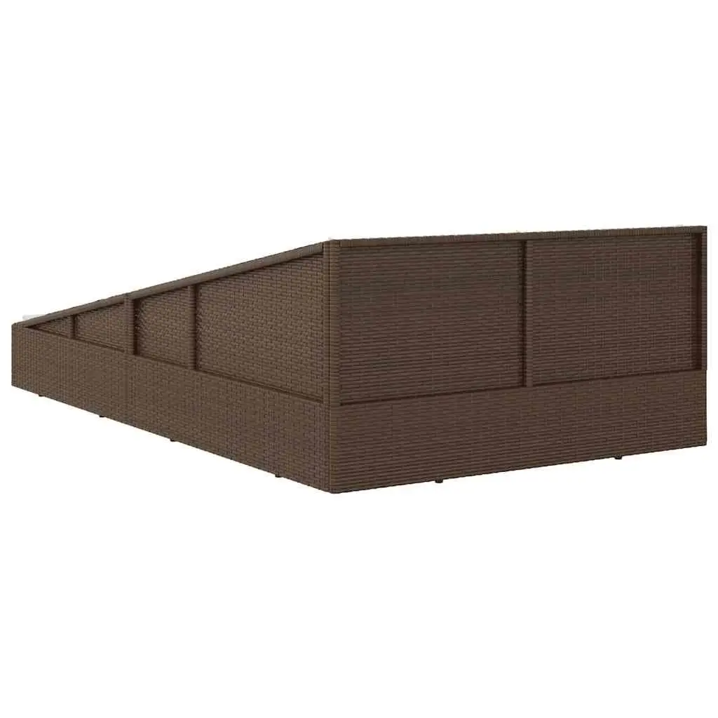Outdoor Daybed for Garden Patio 110 x 200 cm Brown 2-Person Sun Bed with Cushions and Pillows