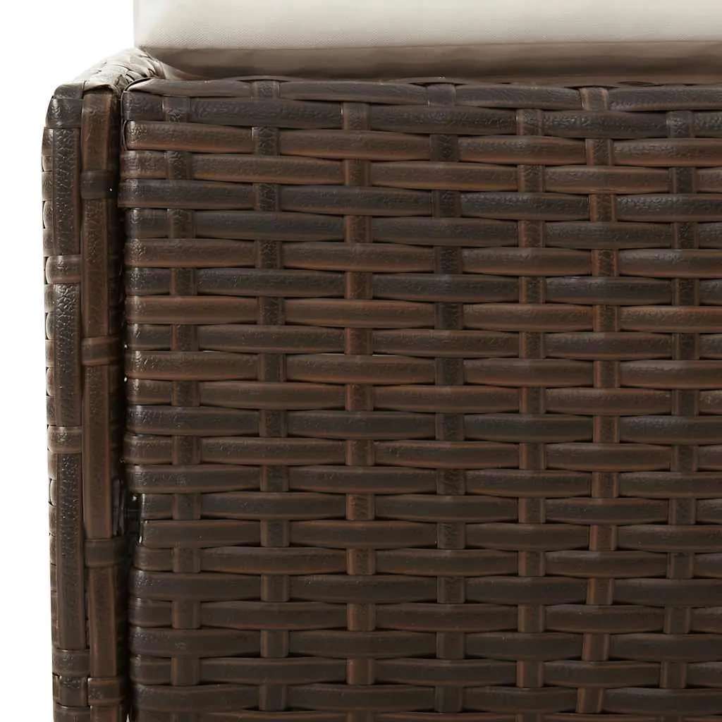 Outdoor Daybed for Garden Patio 110 x 200 cm Brown 2-Person Sun Bed with Cushions and Pillows