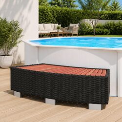 Rattan Spa Step Dimensions: 92x45x25 cm, Black