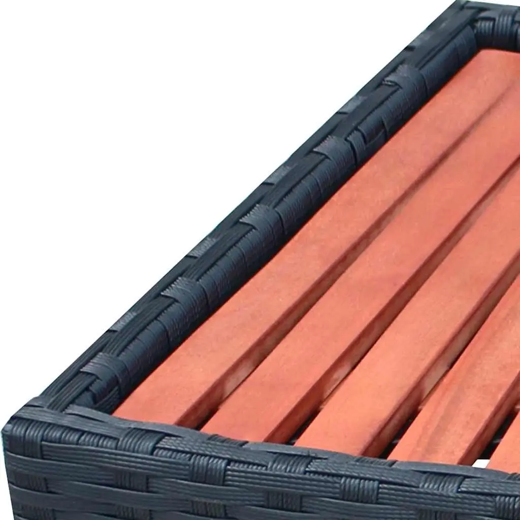 Spa Step Pool Hot Tub Rattan Black 92x45x25cm Outdoor Jacuzzi Access Ladder