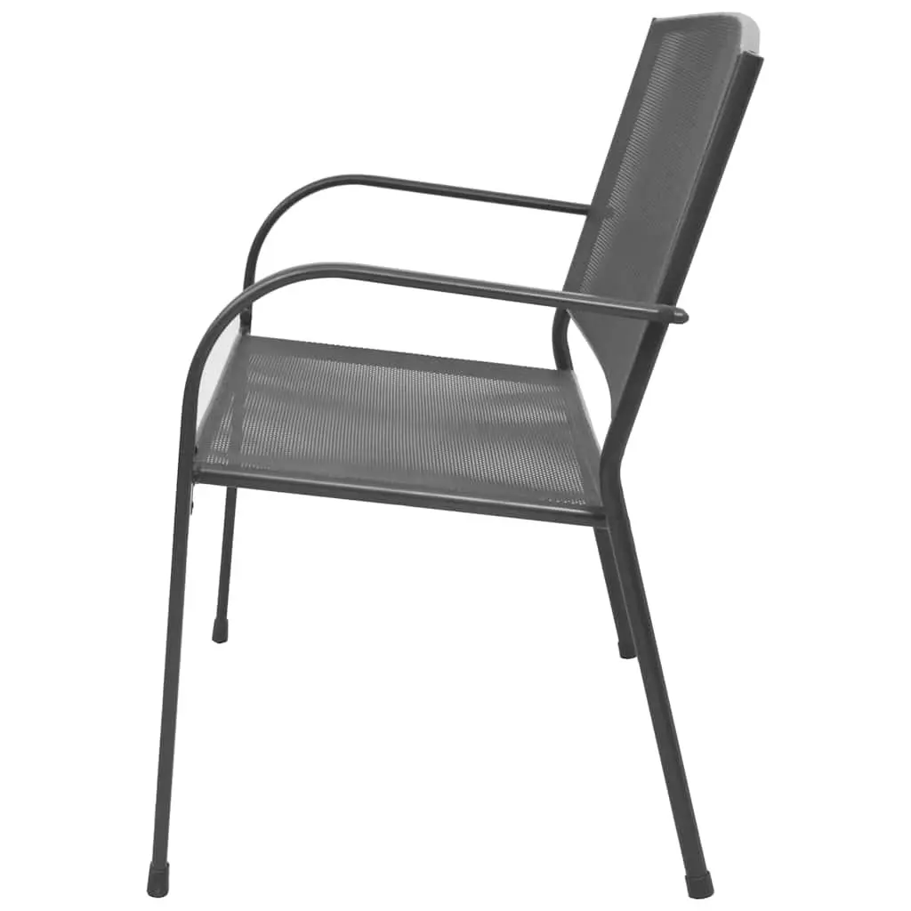 Garden Bench Outdoor Patio 108cm Steel Mesh Anthracite Industrial Style
