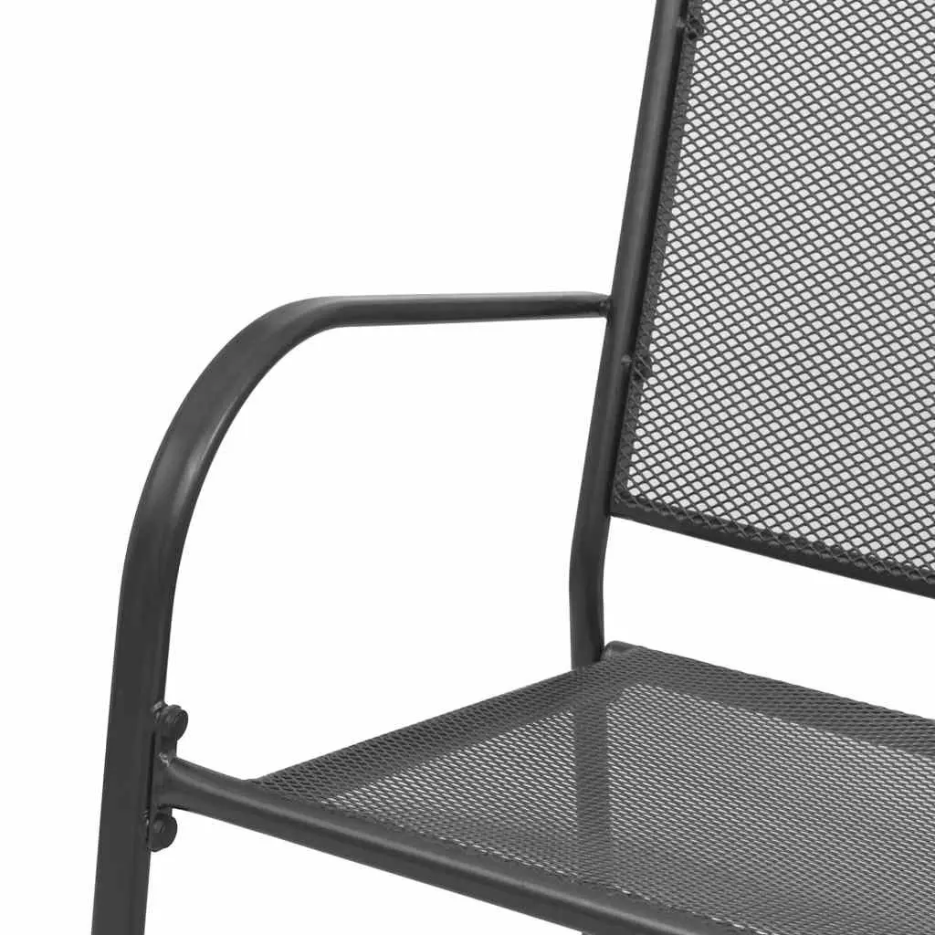 Garden Bench Outdoor Patio 108cm Steel Mesh Anthracite Industrial Style