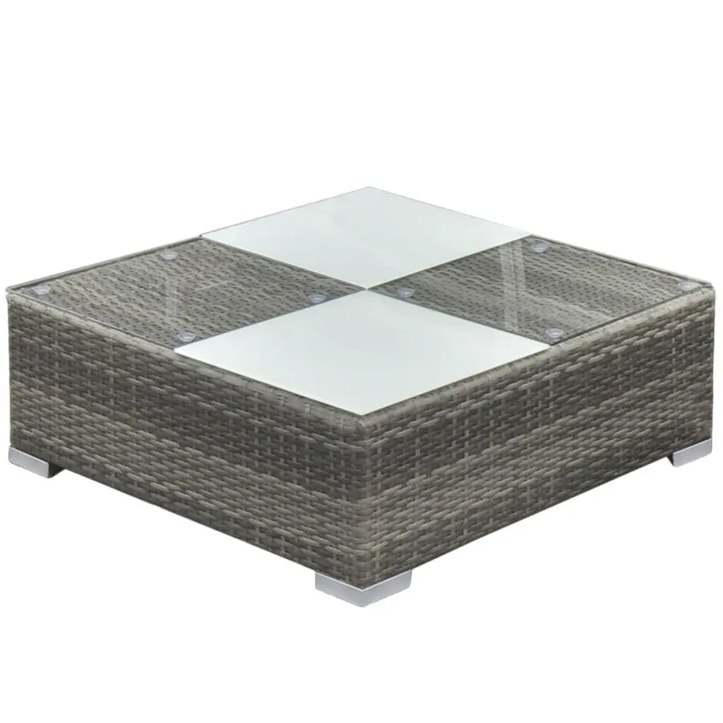 Garden Lounge Set 5 Piece Outdoor Furniture Poly Rattan Sofa Grey Patio