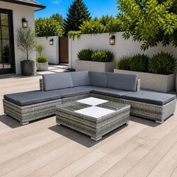 Specifications of 6 Piece Grey Rattan Sofa Set for Outdoors