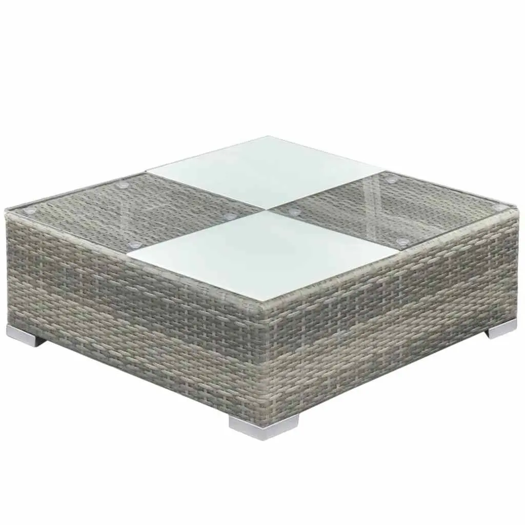 8 Piece Outdoor Lounge Set Grey Poly Rattan Sofa Patio Garden Furniture
