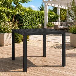 80x80x74cm Black Outdoor Garden Table with WPC Top