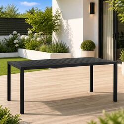 Specifications of Outdoor Black Garden Table 185x90x74cm